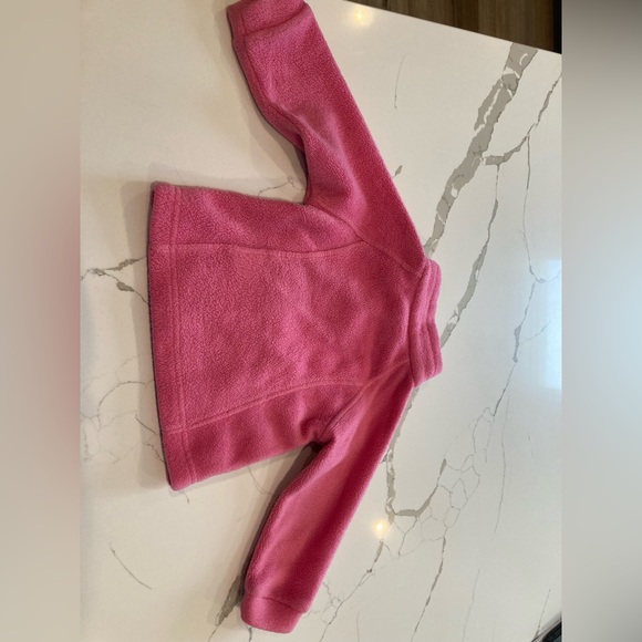 Baby toddler little girl Columbia zip up sweatshirt coat pink pocket collar 2T - Picture 6 of 8